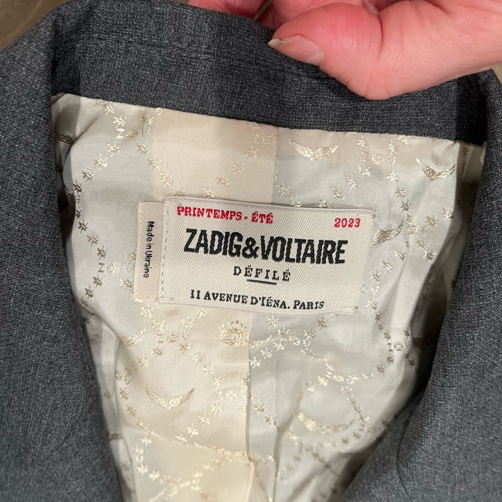 Zadig & Voltaire Women's Size 36 Grey Venus Paisley-embellished Blazer $798 - Picture 12 of 16